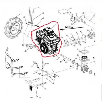 Motor motocultor Ruris 918K, 918 ACC, 818K, 18CP, motor 192F