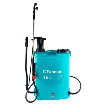 Pompa de Stropit Electrică și Manuală Broman, 16L, 12V, Lance Telescopică, 3 Capuri, Ham Inclus