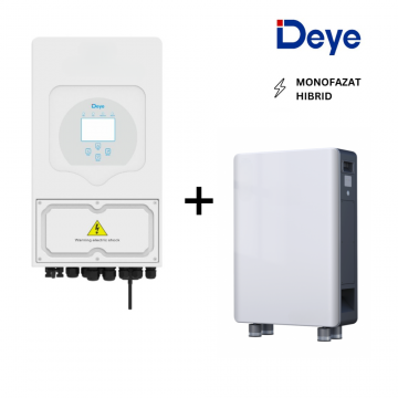 Pachet Invertor Invertor Deye Hibrid SUN-8K-SG01LP1-EU + Baterie (16kWh) (IP55)