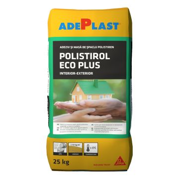 Adeziv polistiren expandat Adeplast Polistirol Eco Plus, interior/exterior, 25 kg