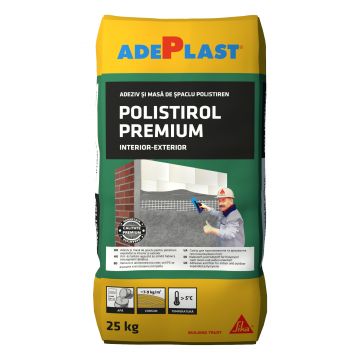 Adeziv si masa de spaclu polistiren expandat Adeplast Polistirol Premium, interior/exterior, 25 kg